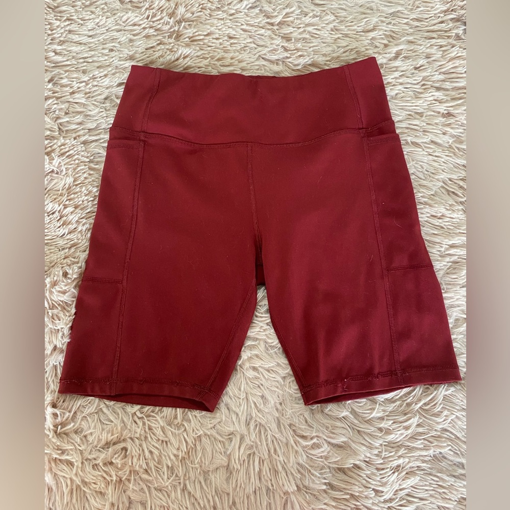Maroon biker shorts